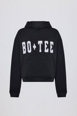 Appliqué Oversized Hoodie in Black