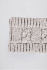 Cable-Knit Headband in Grey Marl