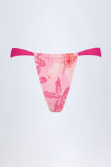 Cheeky Bikini Bottoms in Pink Orchid Print