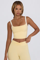 Cropped Tank Top in Lemon Marl