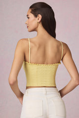 Broderie Anglaise Camisole Top in Lemon Yellow