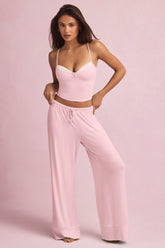 Modal Mid-Rise Pyjama Trousers in Baby Pink