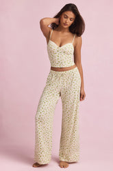 Modal Mid-Rise Pyjama Trousers in Lemon Print