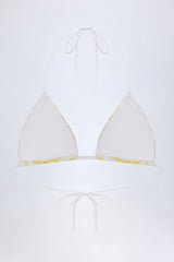 Triangle Bikini Top in Lemon Yellow Double Stripe