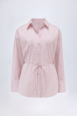 Oversized Shirt in Pink Stripe