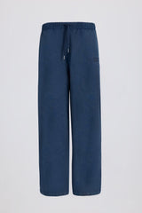 Acid Wash Wide-Leg Joggers in Blue