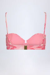 Underwired Balconette Bikini Top in Pink Orchid Print