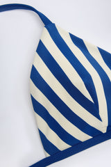 Triangle Bikini Top in Marine Blue Stripe