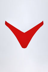 Ruched Cheeky Bikini Bottoms in Fiery Red