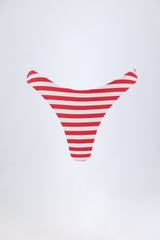 Cheeky Bikini Bottoms in Cherry Red Stripe