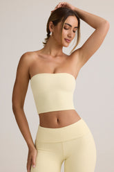 Modal Strapless Crop Top in Buttercream Yellow