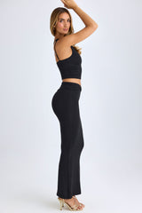 Modal Twist-Front Maxi Skirt in Black