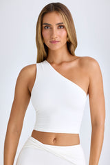Modal One-Shoulder Top in White