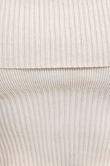 Bandeau Chunky Knit Crop Top in Cream