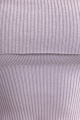 Bandeau Chunky Knit Crop Top in Dusty Lavender