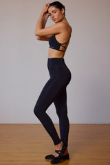 Cross-Back Sports Bra in Black