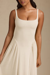 Low-Back A-Line Midaxi Dress in Ivory