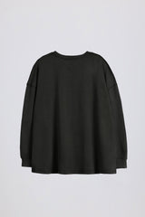 Acid Wash Long-Sleeve Oversized T-Shirt in Ash