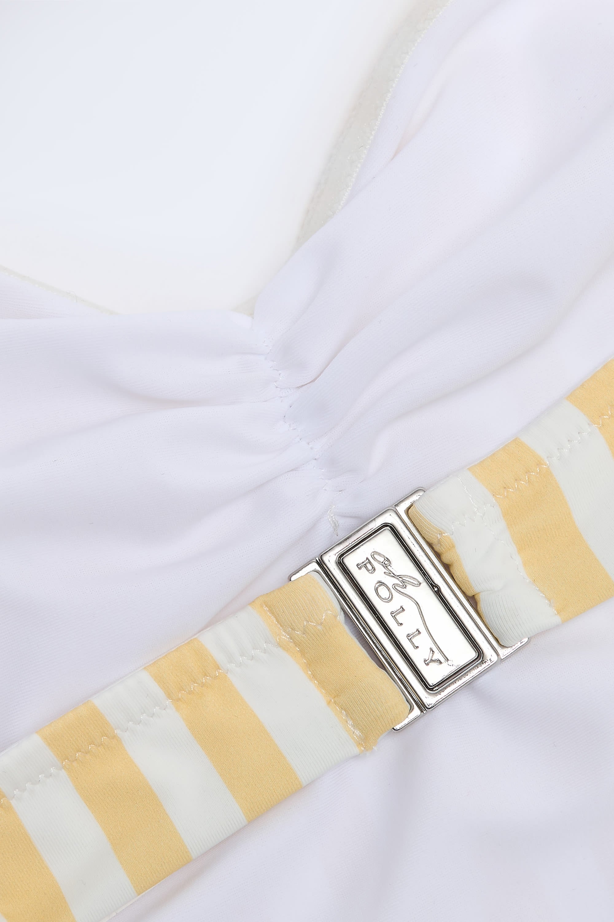 Cut-Out Halterneck Swimsuit in Lemon Yellow Stripe