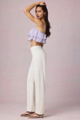 Mid-Rise Barrel-Leg Jeans in Ecru Wash