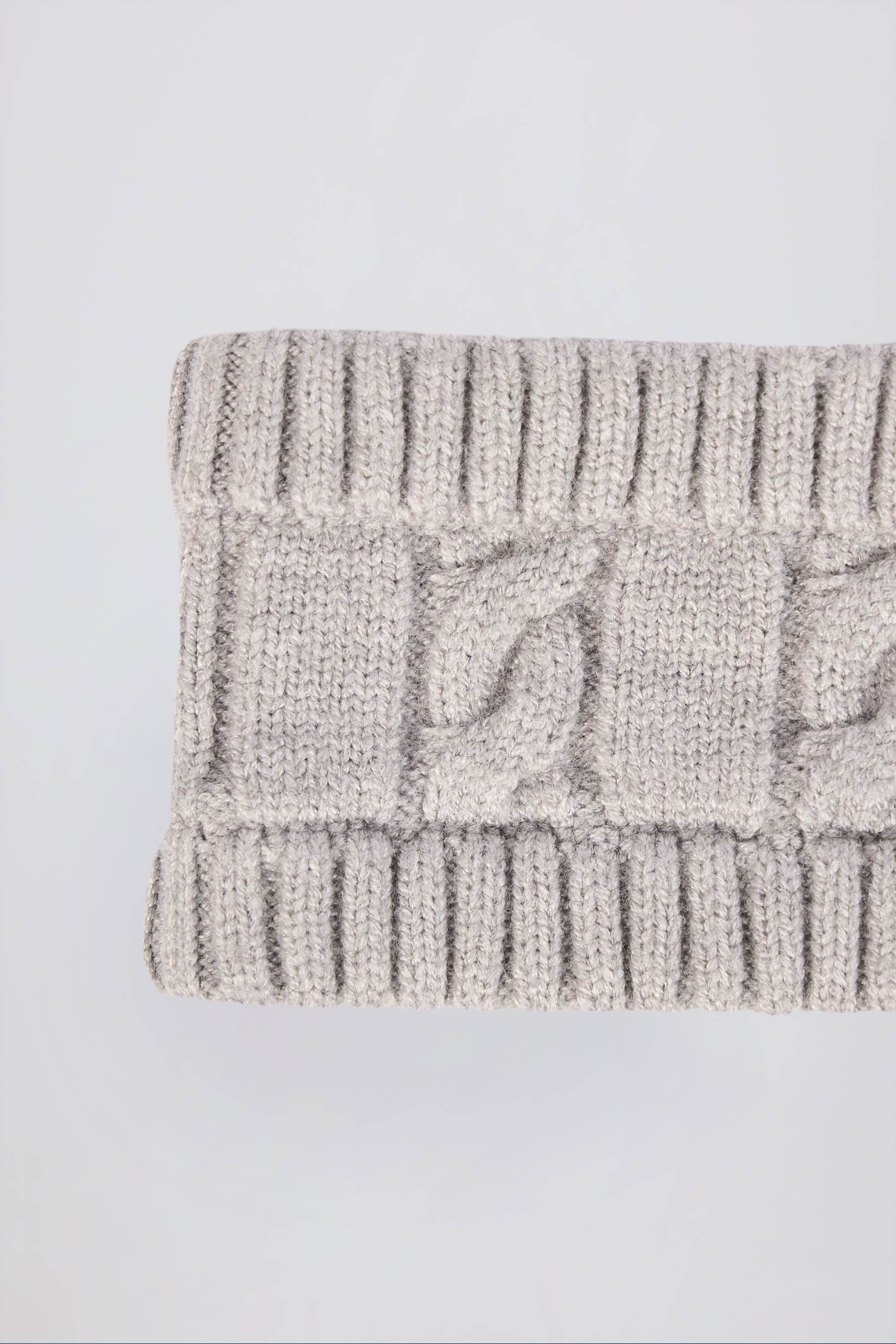 Cable-Knit Headband in Grey Marl