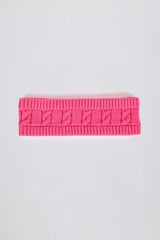 Cable-Knit Headband in Hot Pink
