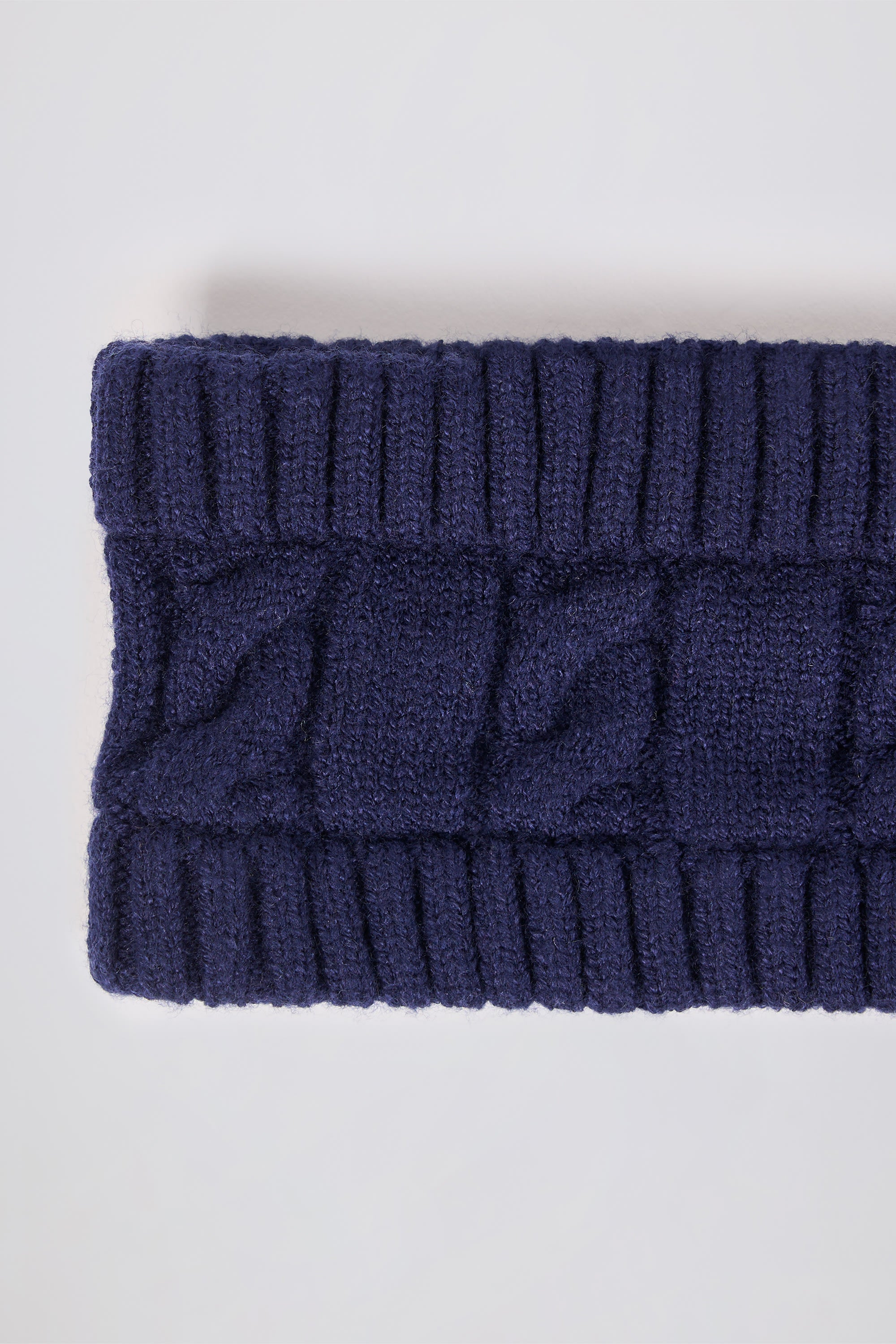 Cable-Knit Headband in Navy