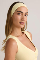 Modal Ribbed Headband in Buttercream Yellow