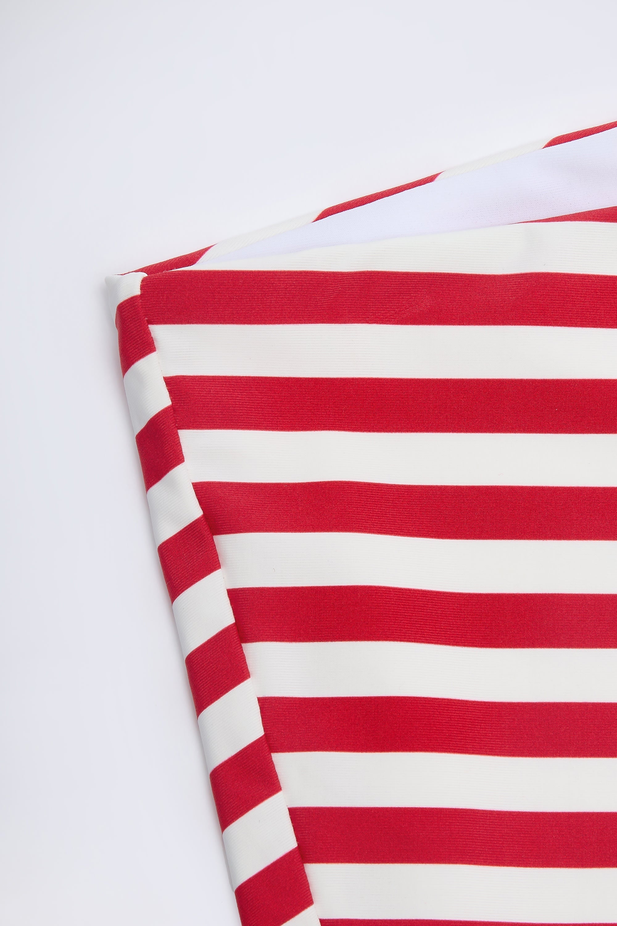 Mid-Rise Hotpants in Cherry Red Stripe