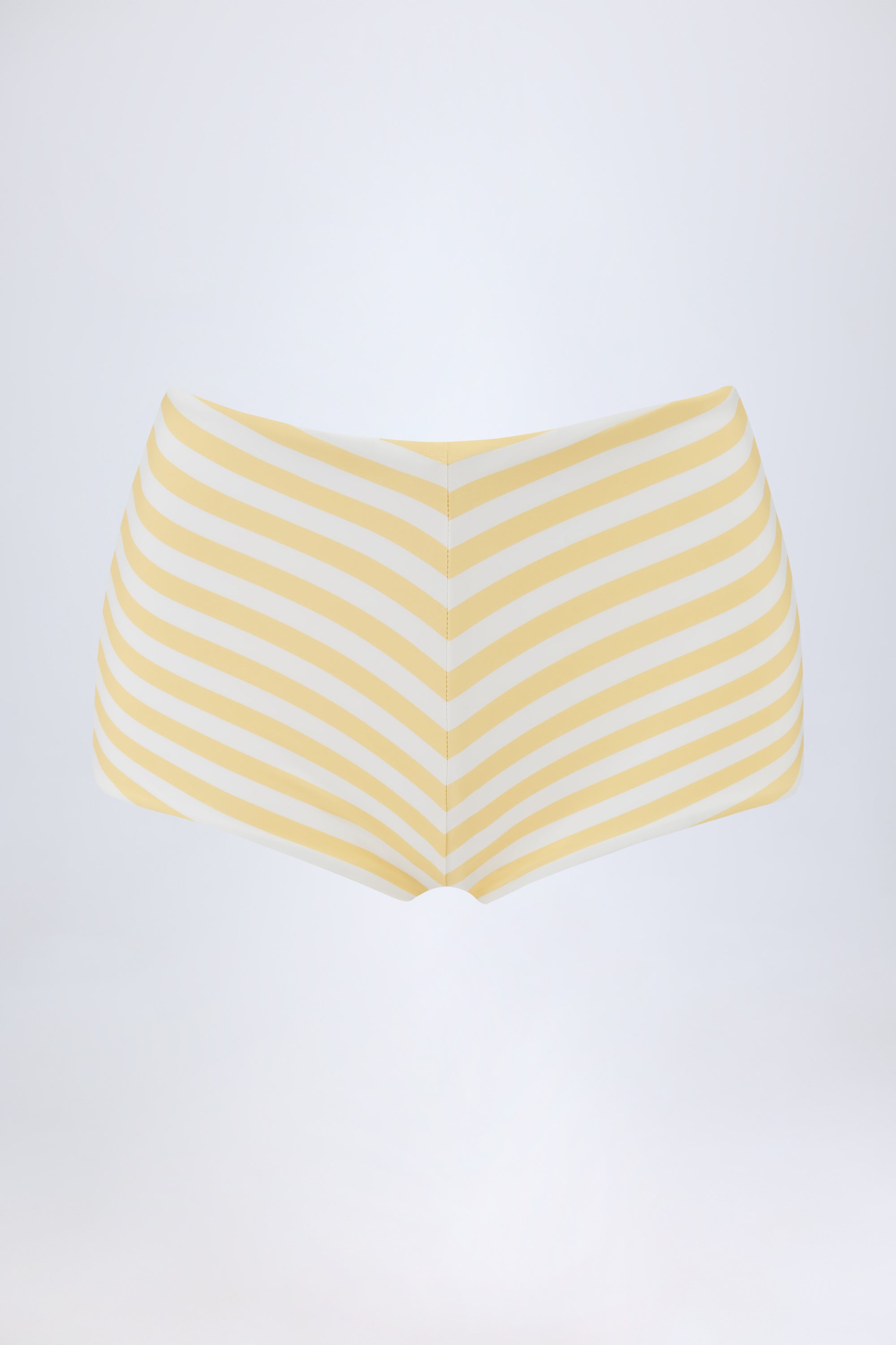 Mid-Rise Hotpants in Lemon Yellow Stripe