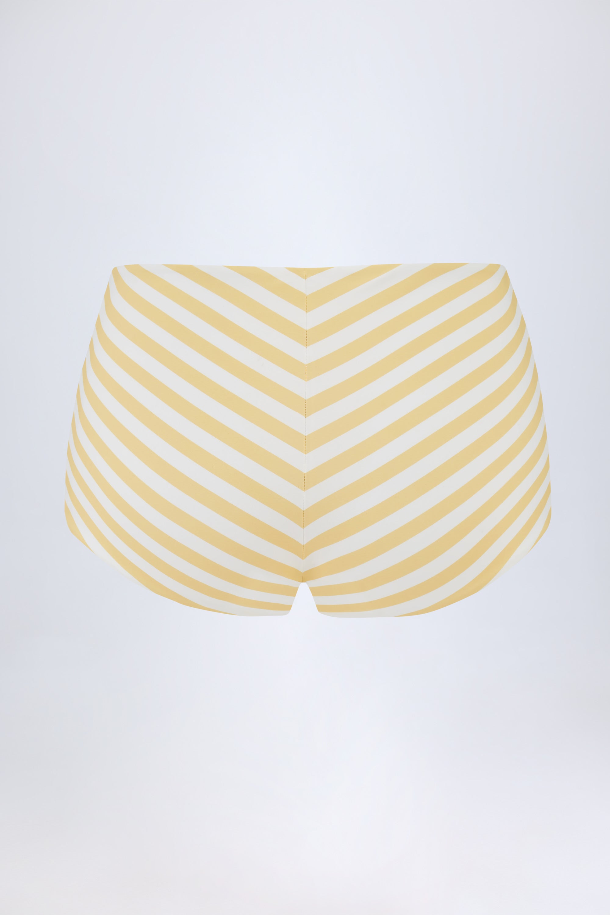 Mid-Rise Hotpants in Lemon Yellow Stripe