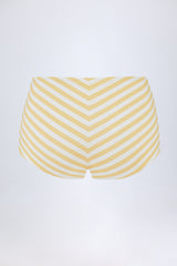 Mid-Rise Hotpants in Lemon Yellow Stripe