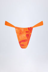 Cheeky Bikini Bottoms in Orange Orchid Print
