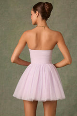 Tulle Corset Mini Dress in Lilac