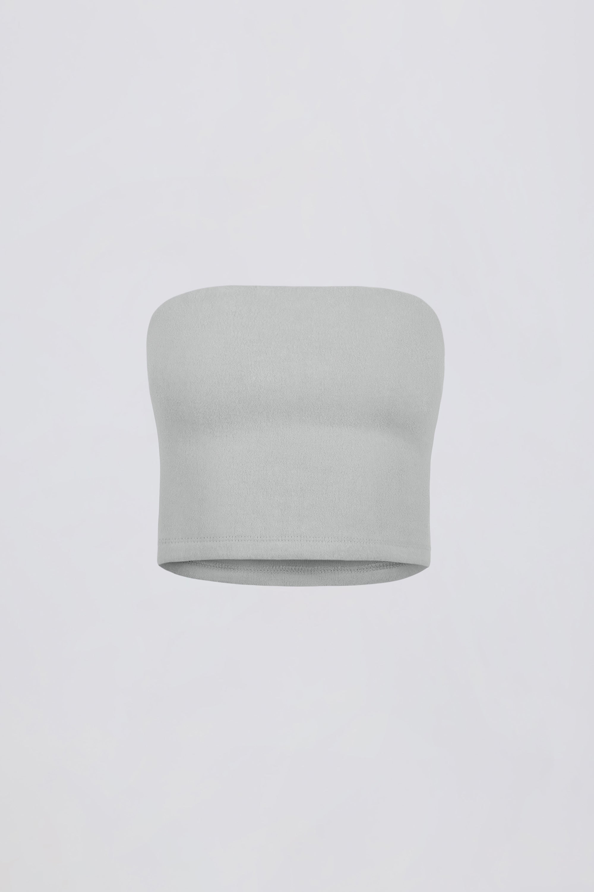 Brushed Jersey Bandeau Top in Fog Grey