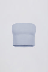 Brushed Jersey Bandeau Top in Soft Blue