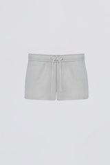 Brushed Jersey Elasticated Mini Shorts in Fog Grey