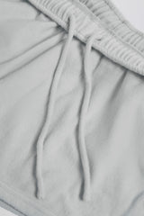 Brushed Jersey Elasticated Mini Shorts in Fog Grey