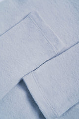 Brushed Jersey Wrap Crop Top in Soft Blue