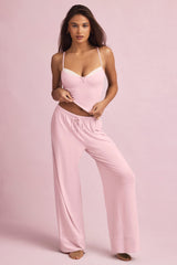 Modal Mid-Rise Pyjama Trousers in Baby Pink