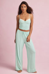 Modal Mid-Rise Pyjama Trousers in Mint