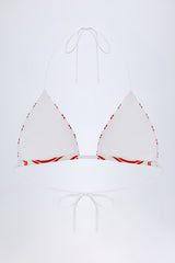 Triangle Bikini Top in Cherry Red Double Stripe