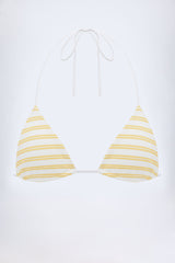 Triangle Bikini Top in Lemon Yellow Double Stripe