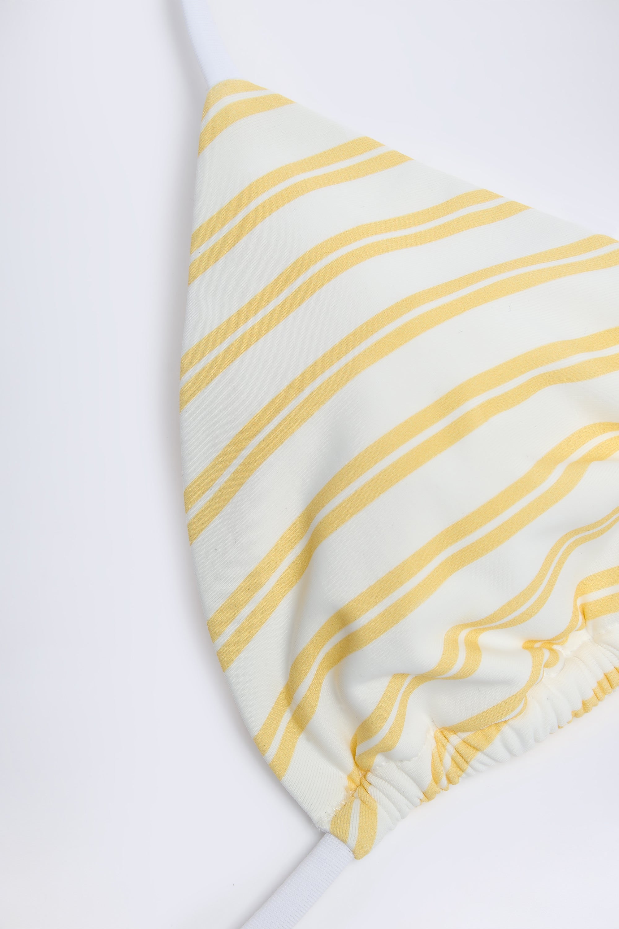 Triangle Bikini Top in Lemon Yellow Double Stripe