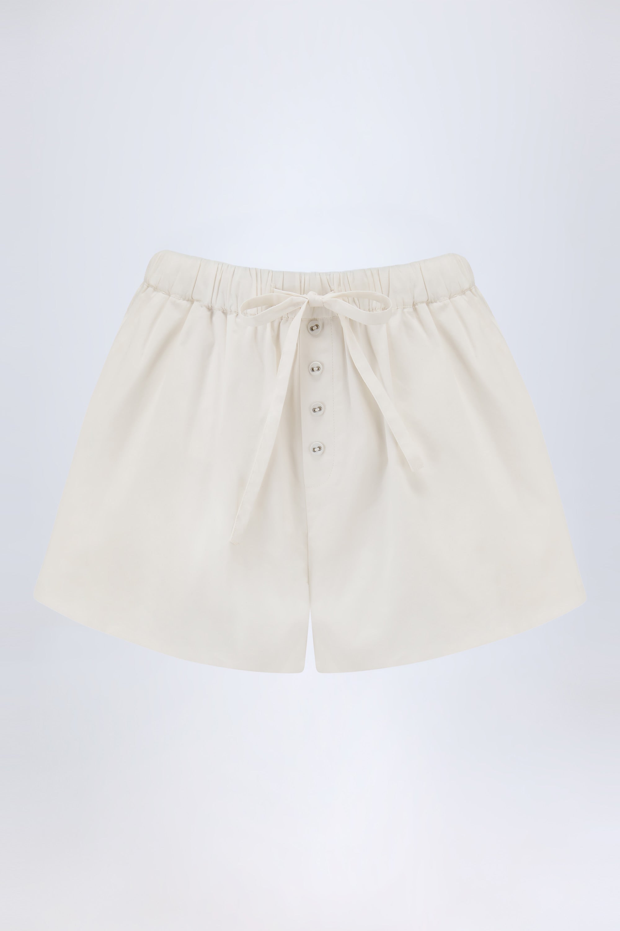 Mid-Rise Cotton-Poplin Shorts in White