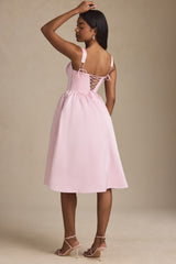 Draped Corset Midaxi Dress in Blush