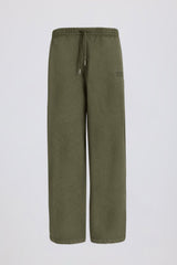 Acid Wash Wide-Leg Joggers in Light Green