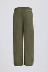 Acid Wash Wide-Leg Joggers in Light Green