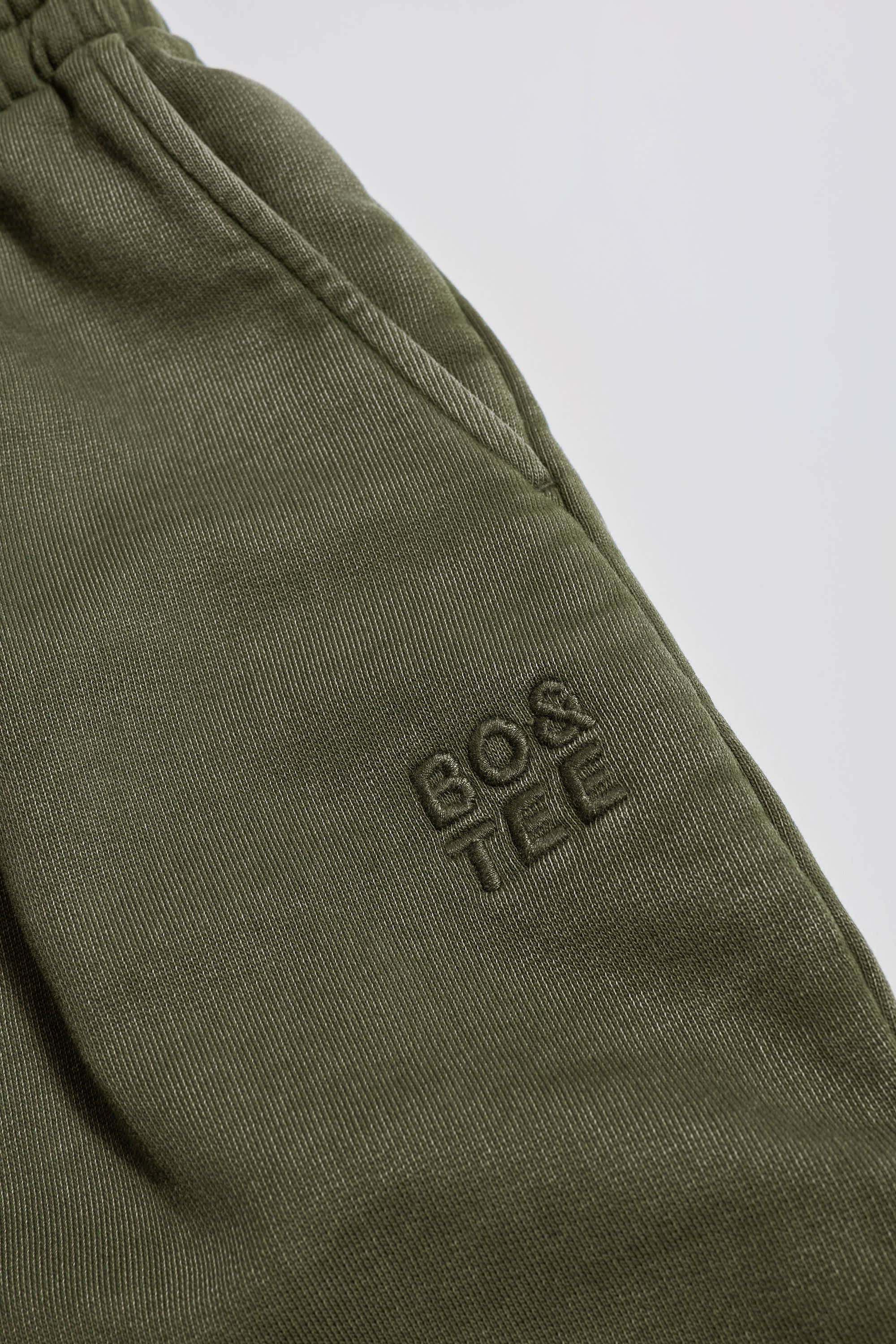 Acid Wash Wide-Leg Joggers in Light Green