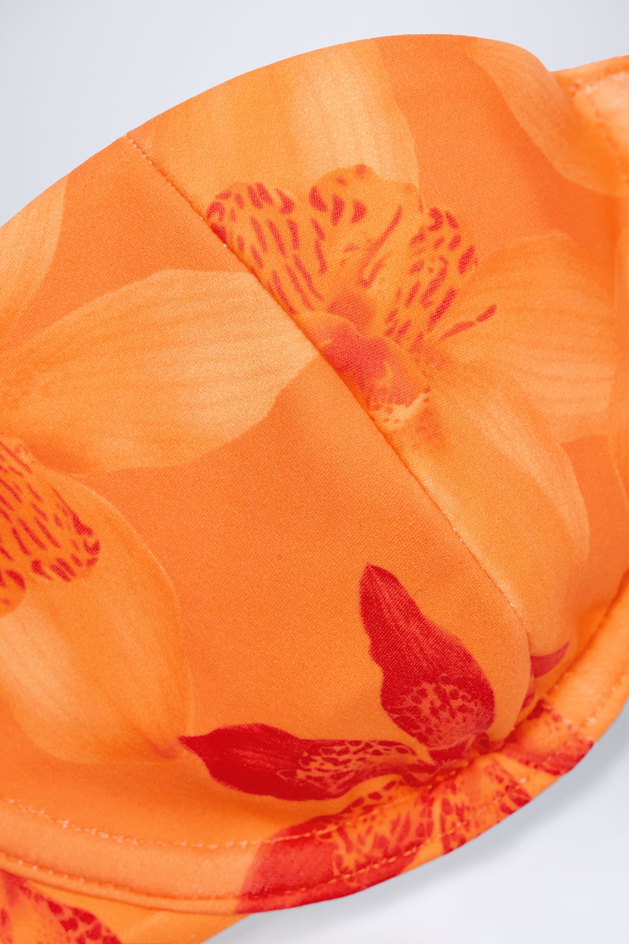 Underwired Balconette Bikini Top in Orange Orchid Print